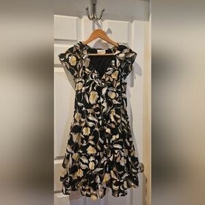 Universal Thread Black and Yellow Floral Mini Dress